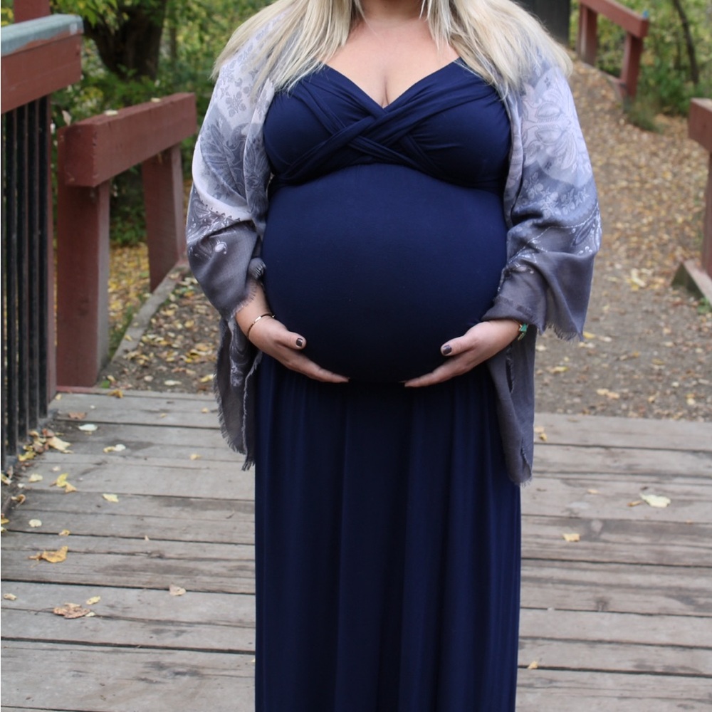 Motherhood Maternity Blue Maxi Dress Ladies Size XL